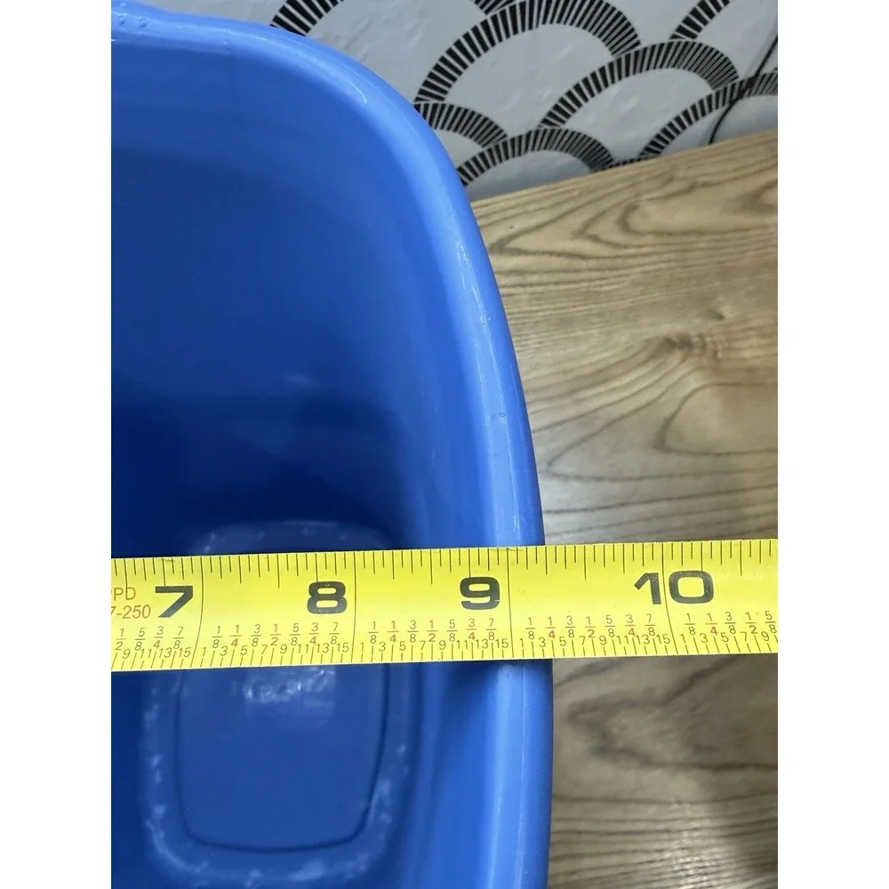 VTG 1998 Contour‎ Rubbermaid Vanity Waste Basket Trash can 2305 Blue 3 Gal